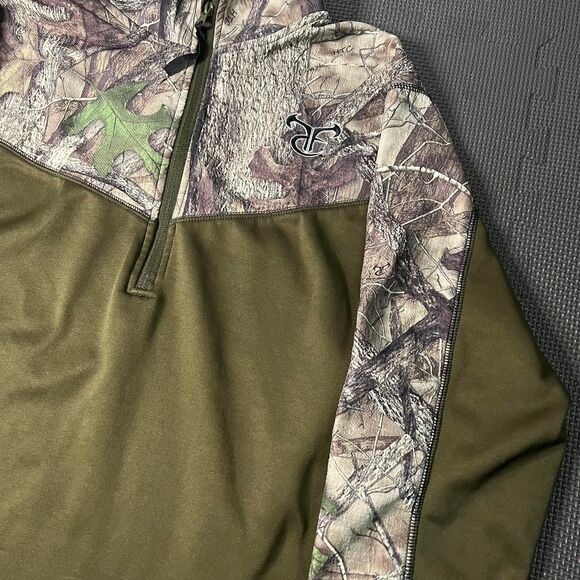 Medium Truetimber Green Camo 1/4 Zip Sweatshirt 100% Polyester - Picture 2 of 8